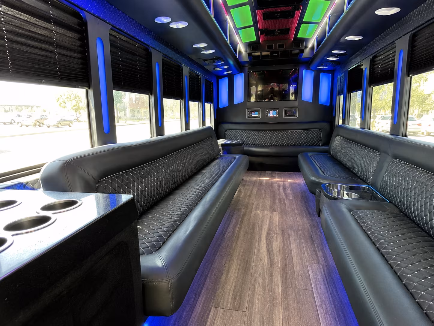 kentwood 15 passenger party bus inside