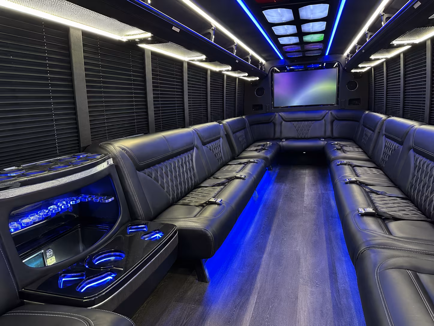 kentwood 20 passenger party bus inside