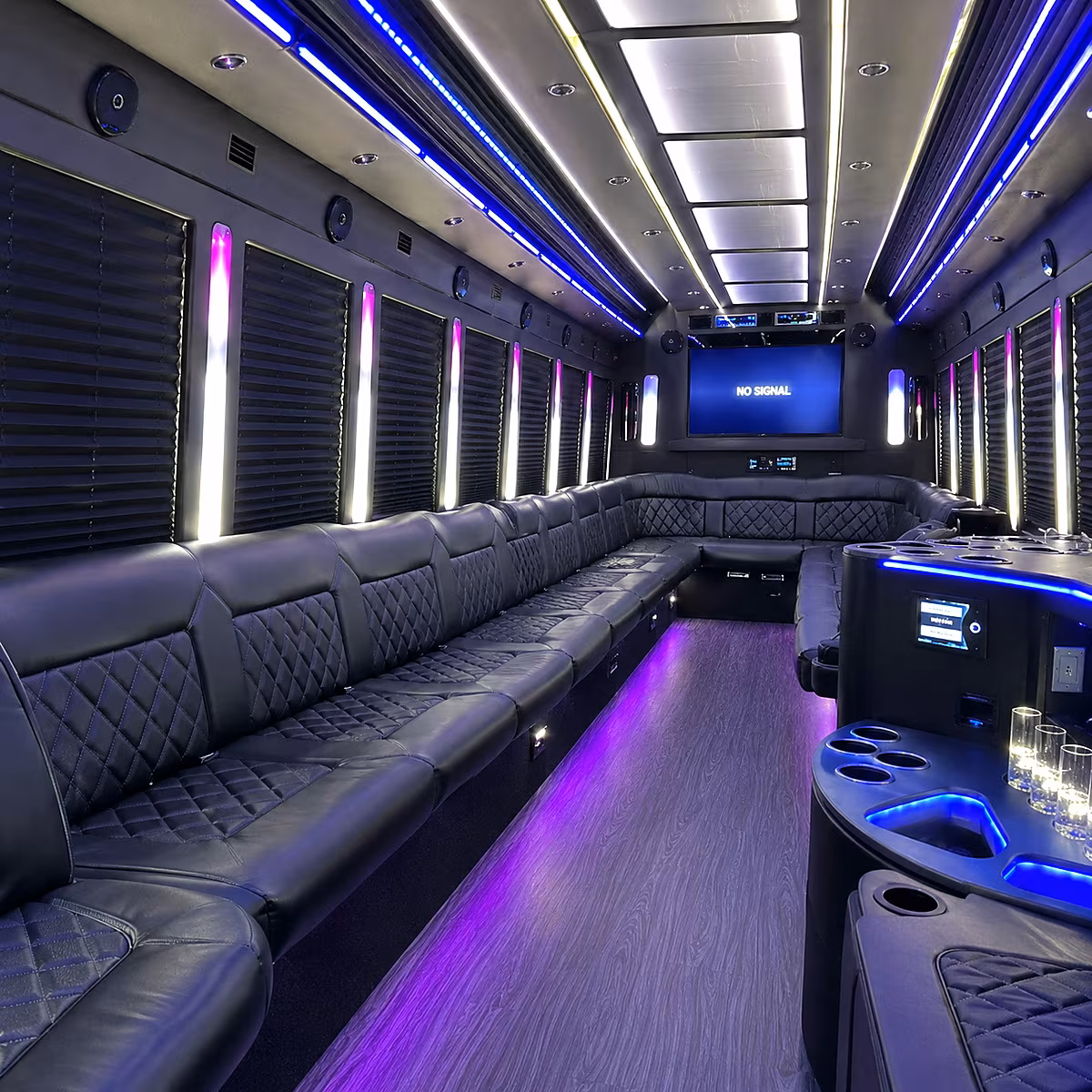 kentwood 30 passenger party bus inside