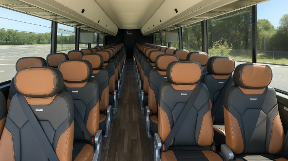 kentwood 54 passenger charter bus inside