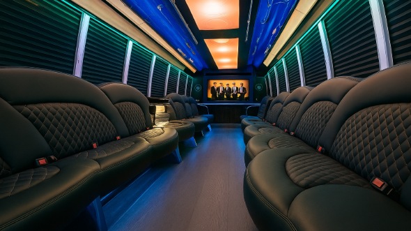 Interior of Charter Bus Company Kentwood's Party Bus in Kentwood