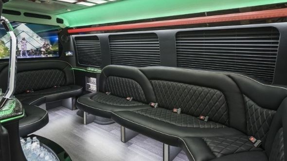 Interior of Charter Bus Company Kentwood's Sprinter Limo in Kentwood